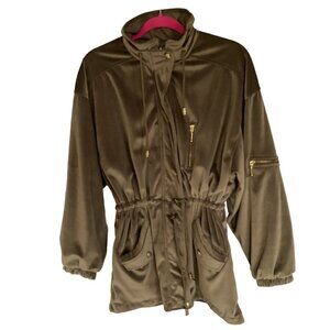 Current Seen Velour Jacket Women's Size Medium Fully Lined Hidden Front Zipper